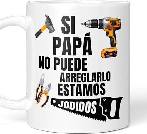 LA CASA DE LAS TAZAS® Taza para Papá - Regalos Originales Día del Padre - Super Papá - Taza de Cerámica 330ml - Regalo Gracioso y Único para Cumpleaños - Apta para Microondas y Lavavajillas