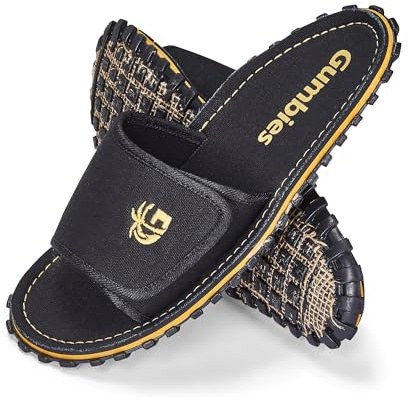 Gumbies Strider Unisex Slides, with Supersoft Cotton Adjustable Strap, Cotton Footbed & Recycled Rubber Sole - Comfort Guaranteed