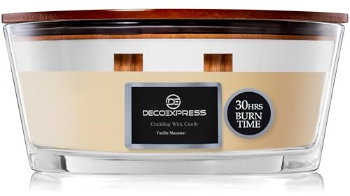 DECO EXPRESS Velas Aromaticas Perfumadas con Variedad de Fragancias 2 Mechas Velas Larga Duracion Hasta 50 Horas Regalos para el Hogar (Macarrones de Vainilla)