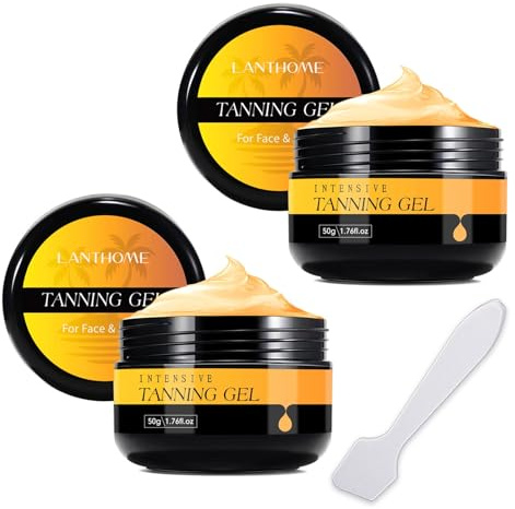 SSKHE Bräunungsbeschleuniger, 2 Stück Bräunungscreme für Sonnenbänke, Tanning Gel für Sonne und Solarien Im Freien, für Eine Natürlich Gebräunte Haut (100g)