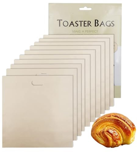 Wiederverwendbare Toasterbeutel, Toastbeutel mit gegrilltem Käse, Toasterbeutel für Lebensmittel - 10 Käsebeutel, antihaftbeschichtete Sandwichbeutel, Sacc