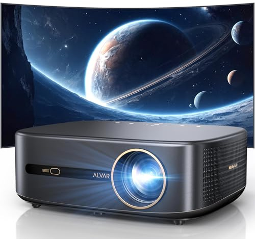 [2500 ANSI & 30W Speakers] Alvar 4K Support Projector with WiFi 6 and Bluetooth, dbx-tv Sound, Built in NetfIix App & DoIby Audio Outdoor Proyector, Auto Focus & Keystone Native 1080P Smart Projector