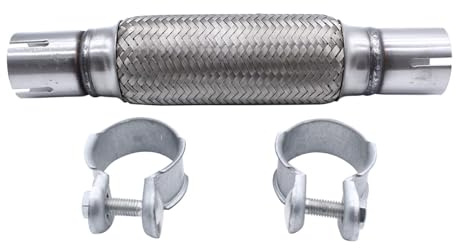 45.5x200/308mm Flexible Exhaust Pipe Clamp-on Flexi Tube Joint Stainless Steel
