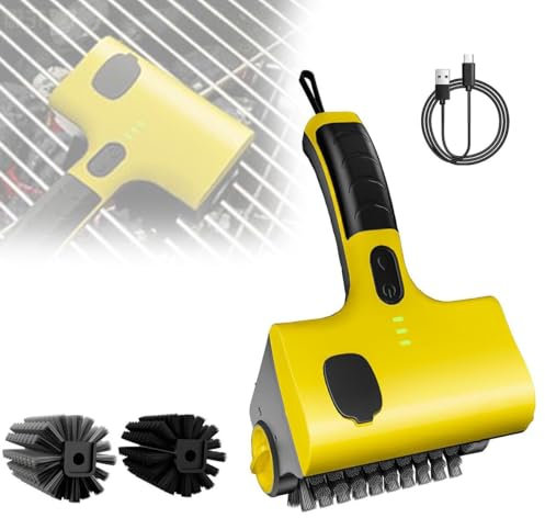 Cepillo de Limpieza Eléctrico, Limpiador de Parrillas de Barbacoa, Limpiador de Azulejos de 360° con Batería de 2600 Mah y Puerto de Inyección de Agua para Baños, Duchas, Azulejos, Autos, Pisos,