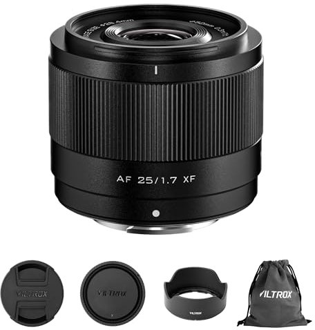 VILTROX AF 25mm F1.7 Obiettivo per attacco Fuji X, obiettivo a focale fissa APS-C con ampia apertura f/1.7 compatibile con fotocamere Fuji X-Mount X-A1 X-E1 X-M1 X-Pro2 X-Pro3 X-S10 XT30II X-H2S