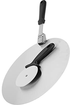 MAGICLULU Set 1 Pala per Pizza in Acciaio Inox Pieghevole con Ruota Tagliapizza per Uso Domestico e Professionale, Utensile Resistente che Scivola Sotto Impasto