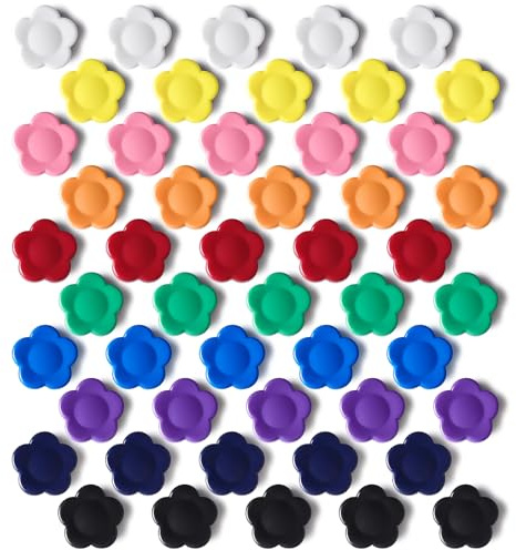 PYJLBX Aimant Frigo - 50PCS Petit Aimant Puissant Tournesol 10 Couleurs, Aimants Tableau Magnétique Décoratifs, Mini Aimant Plat Magnet Frigo Aiment pour Tableau Blanc, Réfrigérateur, Bureau, École