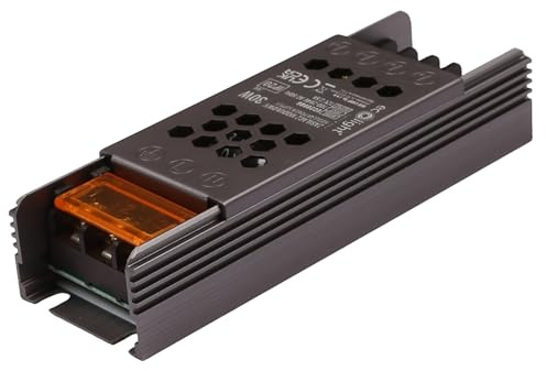 Trafo LED Transformator, 12V 30W 2.5A Netzteil, extra dünn, Treiber mit konstanter Spannung für LED Streifen, Niedervolttrafo, Schaltnetzteil für Lampen, SLIM IP20 114x37x24 (12V, 30, Watt)