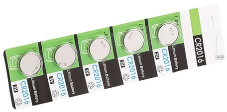 Lot de 5 piles au lithium CR2016 3 V pour systèmes d'entrée sans clé, jouets électroniques et traqueurs de fitness