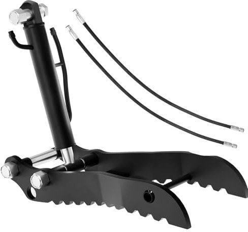 Hydraulische Daumenklammer für Minibagger Aufsätze - Metall Greifdorn mit 2 M14 Schläuchen und 2 Schrauben, Einloch-Design für 0,8-3 Tonnen Maschinen
