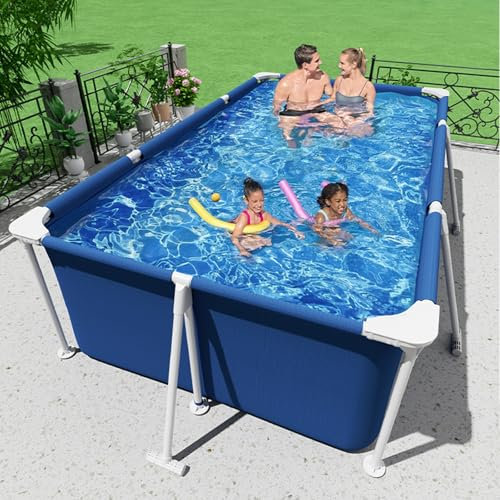 Piscina Plegable para Niños Y Adultos No Hinchable Piscina Al Aire Libre Hielo Azul Kiddie Piscinas Espesado Apoyo Perro Piscina Jardín Patio Trasero(150CM/59IN)