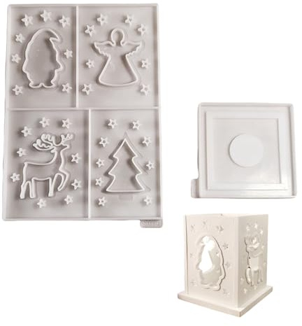 Crea diseños únicos para ambientes navideños con moldes de lámpara de silicona resistentes para cemento y yeso, suministros de manualidades personalizables