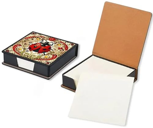 Ladybird Diamond Painting Kit Note Box,Memo Paper Storage Box Diamond Art,Sticky Note Holder Diamond Art,Diamond Painting Memo Pad for Office Desk. (Ladybird)