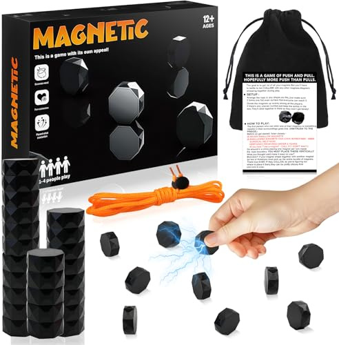 Gioco di Scacchi Magnetici, Magnetico Gioco da Tavolo, Scacchiera Magneticaes Portatile, Gioco Magnetico Bambini Adulti per Riunioni di Famiglia Festa Viaggio 24 Pietre Magnetiche