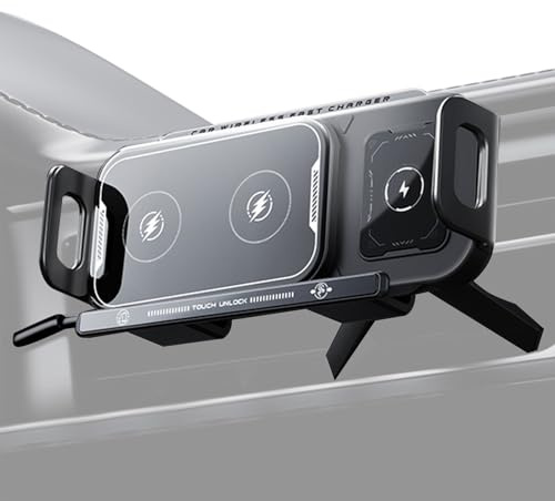 Soporte Cargador para Móvil De Coche - Soporte Giratorio para Rejilla de Aire - Inalámbrico para Móvil De Coche | para La Mayoría De Smartphones Automóvil Camión SUV RV Sedán