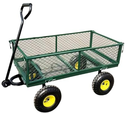 Vielseitiger Gartenwagen Mit Abnehmbaren Seitenwänden Und Pannensicheren Reifen, Tragkraft 300 Kg, Flexibler Griff for Den Garten