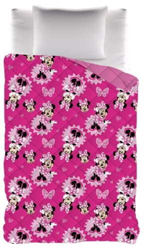 CARTOON Trapunta Invernale Minnie Mouse Disney coperta letto singolo 170×260 cm piumone morbida microfibra 300 gsm per bambina