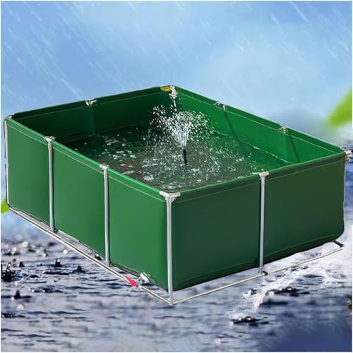 Robuster, multifunktionaler, wasserdichter PVC-Fischteich mit Ablassventil – for den Außenbereich, Camping und die Aquakultur(Green,100x100x70cm)