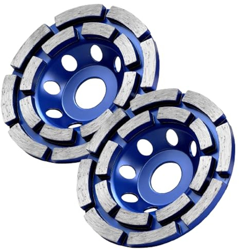 XIIW Lot de 2 Disque Diamant 100mm Alésage 20mm, Max. 12250 tr/min | Double Rangée de Segments, Compatible Avec Meuleuse d'Angle et Ponceuse – Meules Diamantées pour Béton Carrelage et Pierre