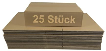 Karton 35x25x10 cm für DHL Päckchen S Versandkarton 350 x 250 x 100 mm Faltkarton Fefco 0201 (25)