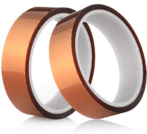 2 rouleaux de ruban polyamide haute température Kapton 25 mm, utilisé pour le masquage, le soudage, l'électricité, etc.