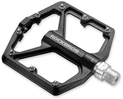ROCKBROS Mountain Bike/MTB Pedals Bicycle Flat Pedals Aluminum 9/16 Sealed Bearing Lightweight Platform for Road Mountain BMX MTB Bike