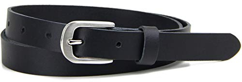 Frentree Ledergürtel MADE IN GERMANY, schmaler Gürtel aus echtem Leder, 2 cm Damen Echtleder Gürtel, Schwarz