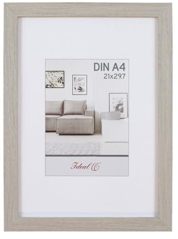 IDEAL TREND Livorno Holzoptik Kunststoff Bilderrahmen Wanddeko Collage Poster Bilder Foto Rahmen: Farbe: Grau | Format: 21x30