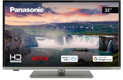 Panasonic TX-32MS350E, Smart 2023 TV HD LED da 32 Pollici, High Dynamic Range (HDR), Assistente Google e Alexa,USB Media Player, Montaggio a Parete,Argento Inox