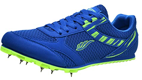 ZHENSI Leichtathletik-Schuhe Für Herren Teenager Laufen Rennen Sprint Spikes Leicht Springen Sportlich Für Jungen Und Mädchen,Blau,37 EU