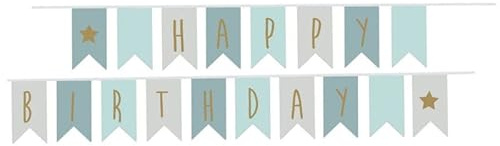 Jabadabado - Vlaggenlijn Happy Birthday - 3,5 Meter - Blauw