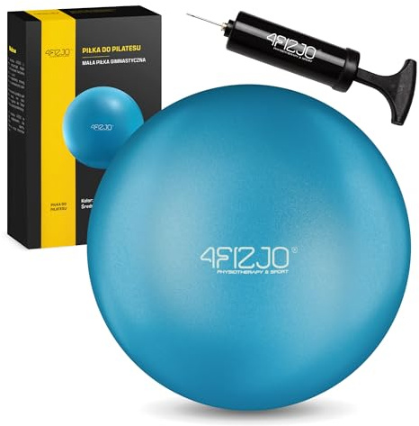 4FIZJO Pilates Ball 22 cm, Reha-Ball, Gymnastikball, Massageball, Yogaball, Stabilitätsballstuhl, Geburtsball, Fitness, Gleichgewicht, Training und Physiotherapie, Blau