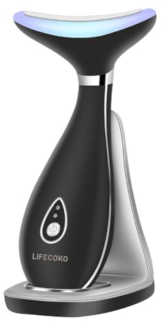 Massager per viso elettrico Antirughe, massaggiatore di bellezza per il viso e il collo, Massager del dispositivo tonificante per il, Ricaricabile USB portatile (nero)