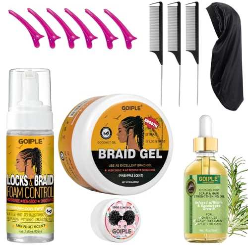 Gel De Tresse à Tenue Forte, Mousse De Tresse, Dompte Les Frisottis, Gel Lissant, Bon Pour La Torsion, Gel De Tressage à Tenue Supplémentaire