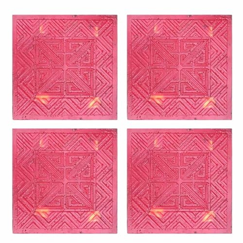 Moldes Hormigon Impreso 4 PCS Moldes de Concreto de Estilo Chino 40 × 40 Cm, Kit de Estampillas de Piel de Textura Cuadrada/Molde de Estampado de Piso, Sellos de Flores de Piedra Flexibles para Tierr