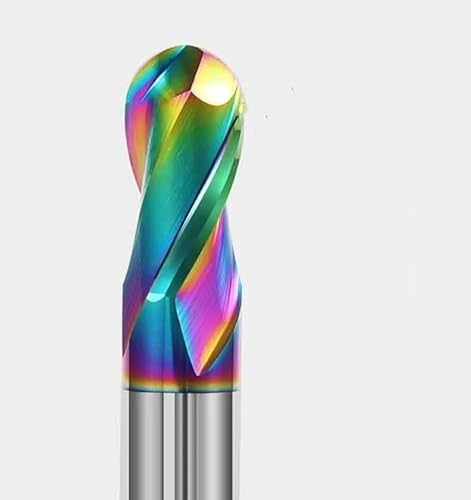 NEFLUM HRC55 2-schneidiger Aluminium-Kugelfräser DLC Aluminisierter Hartmetall-Kugelfräser CNC CNC-Fräsen Von Aluminium-, Kupfer- Und Acrylwerkzeugen Schaftfräser,R3X6X50