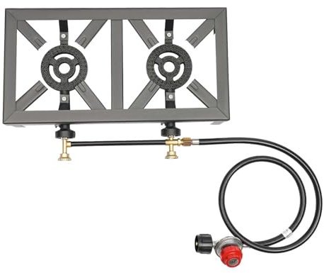 TaNeHaKi Portable Camping Stove, Outdoor Gas Stove Propane Cooker With 2 Burners For Hiking Fishing Propane Gas Cooker Bbq Outdoor