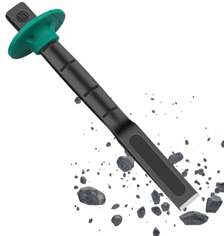 Cincel resistente,Cinceles resistentes - Herramienta de tallado Cincel para albañil,Herramienta profesional de cincel de madera, cincel de piedra para mortero de hormigón con protector de mano, cincel
