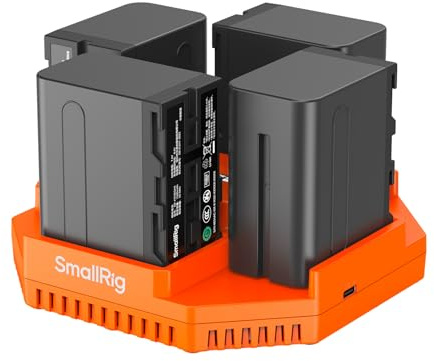 SMALLRIG Camera Battery Charger with 4 Battery for Sony NP-F970, with PD 100W Fast Charging, OLED Display, 4-Channel Charger for Sony NP-F970, NP-F550, NP-F570, NP-F750, for Camcorder, Monitor 4834 | NP-F Battery with PD 100W Fast Charging, Power Supply for Camera, LED Light, Monitor, for Sony NP-F970/550/570/750