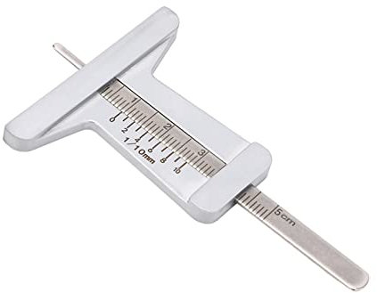 Leapiture 0 bis 50 mm Reifengewinde-Tiefenmesser, Edelstahl, tragbarer Tiefenmesser, klare Messwerte, Werkzeug zur Messung der Reifenprofiltiefe für Auto und Motorrad