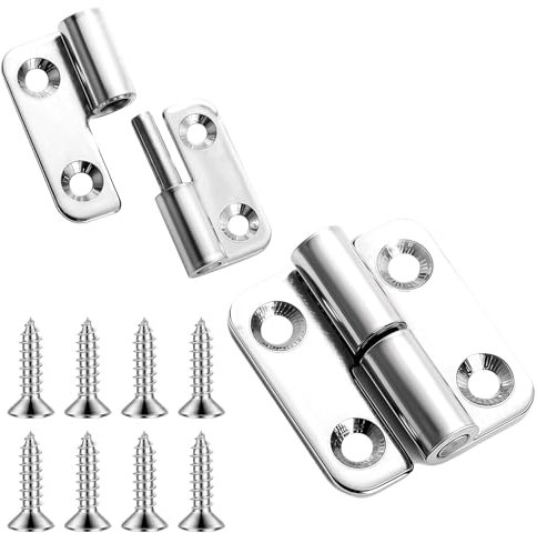 JIEYAO Abnehmbares Scharnier 1.5 Inch, 2 Stück Edelstahl 304 Türscharniere Aufschraubband mit Schrauben Türband Klein Flaggenscharniere Klappbar Möbelscharniere für Rechtshänder