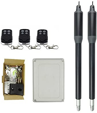 Set Apricancello Elettrico, Apricancello automatico a doppia battente, apricancello elettrico con telecomando for cancello industriale e residenziale for sicurezza domestica/fattoria/garage/azienda,A