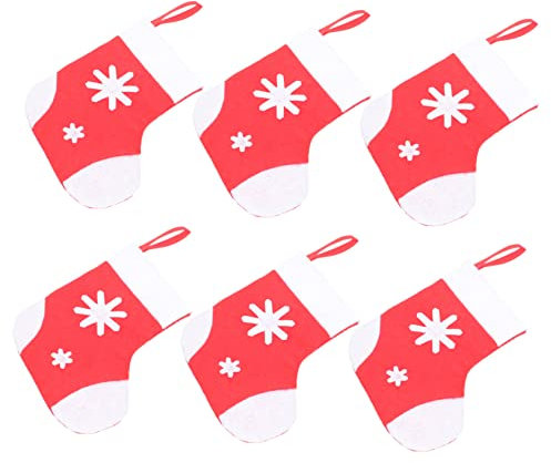 ABOOFAN 6st Bestecktasche Besteckset Weihnachtsdekore Bestecktaschen Taschen Für Partygeschirr Halter Für Weihnachtssockenschneider Dekoration Für Weihnachtsfeiern Besteckhalter Vlies Rot