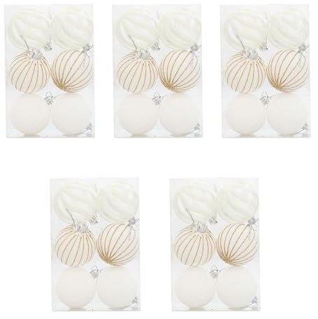 HOOLRZI 5 Boxen schimmernde Weihnachtsbaumkugeln Samt, beflockte Ornamente für Feste, stilvolle Feiertage, Heimdekorationen