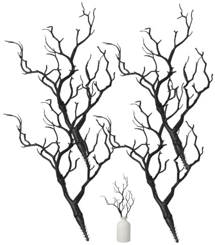 Artificial Antler Tree Branches DIY Twigs Black Plastic 4pcs