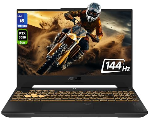 ASUS TUF F15 Gaming Laptop, Intel i5-12500H, 16 GB DDR4 RAM, 2 TB PCle SSD, 15.6 FHD (1920x1080) 144Hz Display, Nvidia G-Force RTX 3050, 1-Zone RGB Keyboard, W11 Home, Mecha Gray