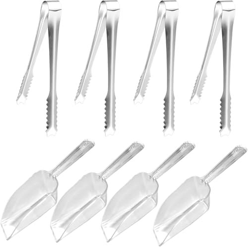8 PCS Sweet Scoops and Tongs Set, Sweet Scoops for Pick n Mix, Ice Scoop and Sweet Tongs, Ideal for Cafes, Restaurants, Grocery Stores, Birthday Parties, Weddings, Thanksgiving, Beach Parties
