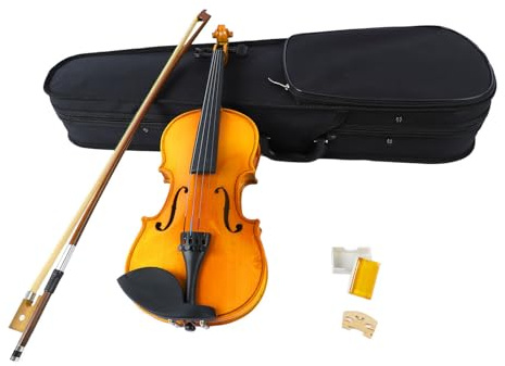 Geigen Violin Kit 4/4 Holz Violine mit Guter Klangqualität für Anfänger und Erwachsene, Komplettes Set mit Geigenbogen, Brücke, Schachtel und Harz, Exquisites Handwerk für Praxis und Leistung