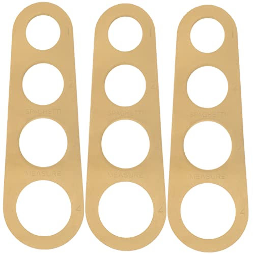 TIDTALEO 3pcs Pasta Ruler Noodle Measurer for Spaghetti Linguine Cavatappi Gold Stainless Steel Pasta Measuring Guide