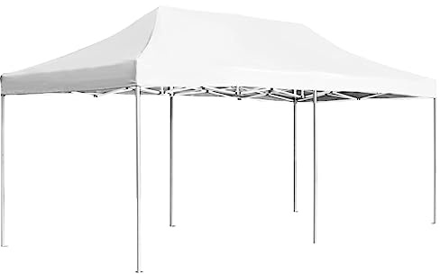 Tonnelle de Jardin Pliable, Tente de Réception Pavillon Barnum de Jardin Aluminium 6 x 3 m Blanc